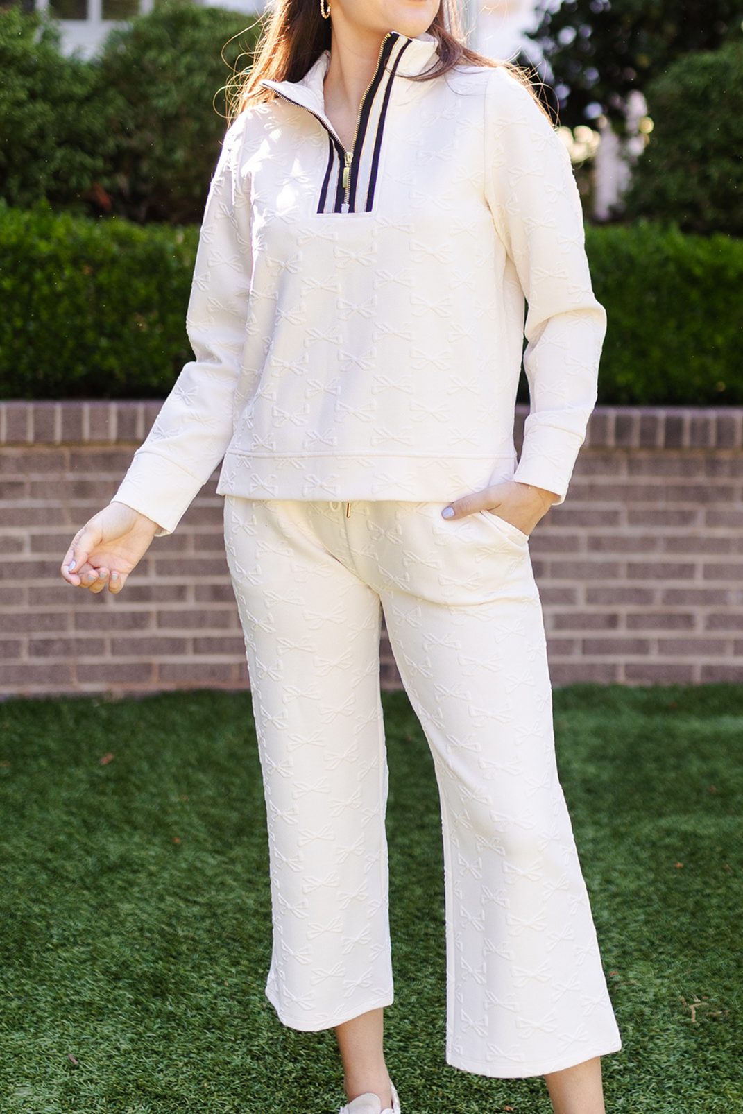 Zipper Neck Casual Suit