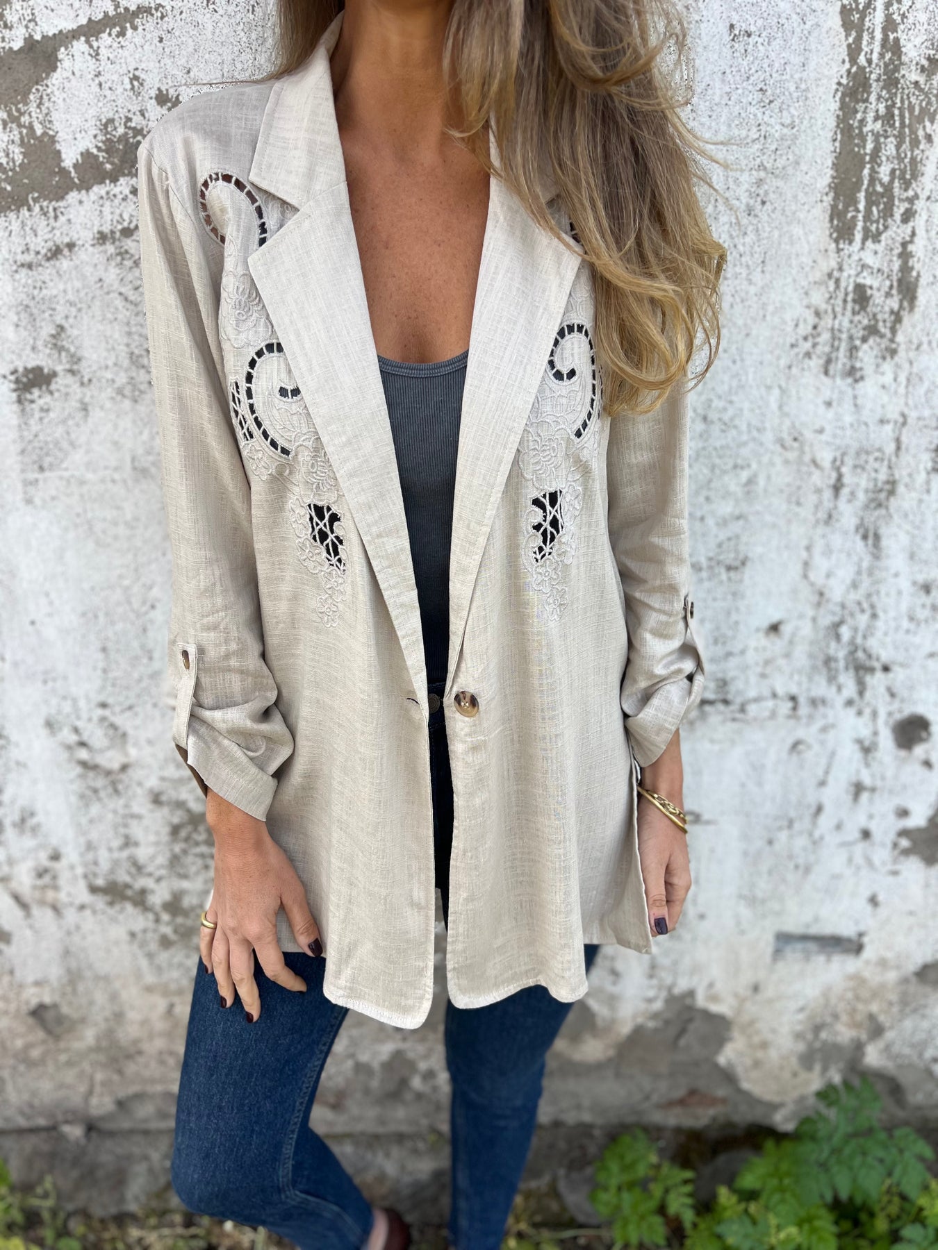 Embroidered Suit Jacket