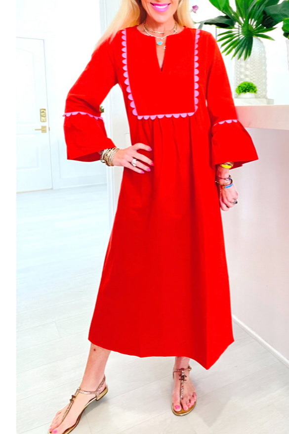 Scalloped Trim Miranda Dress