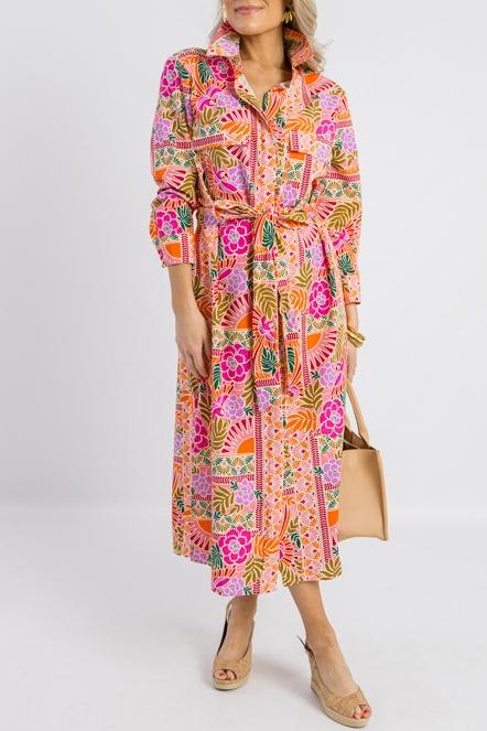 Toucan Floral Shirt Dress