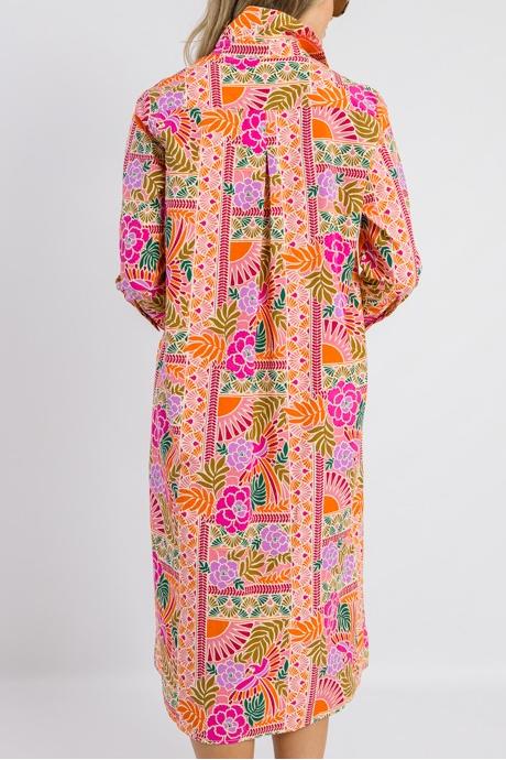 Toucan Floral Shirt Dress