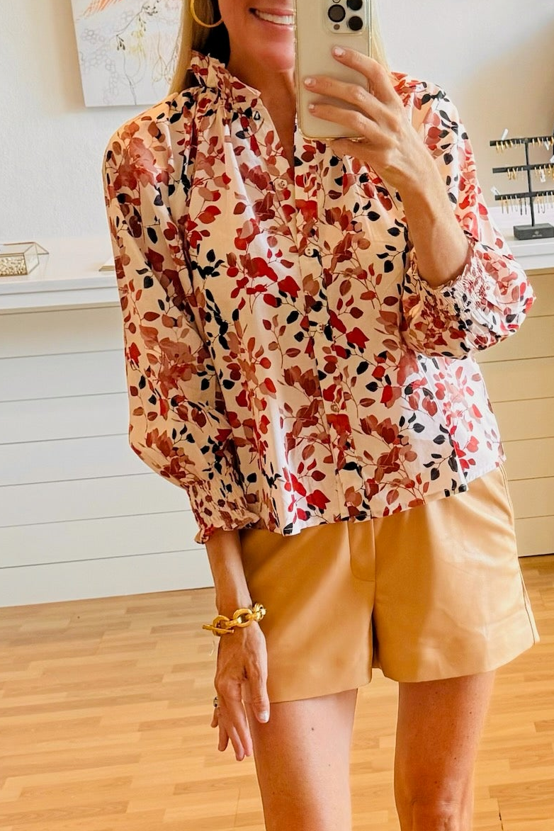 Autumn Leaves Print Shirt