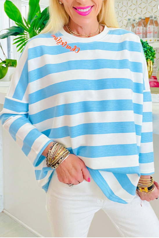 Stripe Charleston Sweater Top